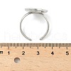 304 Stainless Steel Cuff Rings Components STAS-Z138-02P-03-5