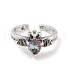Zinc Alloy Rhinestone Solitaire Ring RJEW-Z048-03AS-01-2