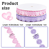   2 Rolls 2 Styles Heart & Flower Polyester Lace Ribbon OCOR-PH0004-66B-2