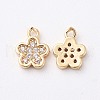 Brass Cubic Zirconia Charms X-KK-S348-436-1