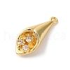 Brass Pave Clear Cubic Zirconia Pendants KK-V016-07G-2