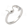 Brass Rotating Cuff Rings for Women RJEW-C132-02P-1