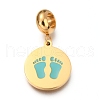 Ion Plating(IP) 304 Stainless Steel European Dangle Charms X-OPDL-L013-40C-1