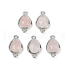 Natural Rose Quartz Faceted Connector Charms G-L514-048G-10-1