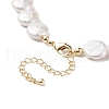 Mother's Day Jewellery Natural Keshi Pearl Beaded Necklace with Brass Clasp for Women NJEW-JN04058-3