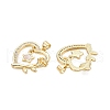 Brass Micro Pave Clear Cubic Zirconia Pendants KK-N254-199G-2
