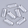 Transparent Rectangle Glass Cabochons GGLA-R025-25x10-1