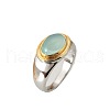 Oval Brass Cat Eye Finger Rings FS-WGC727D-02-5