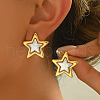 Stainless Steel Plastic Star Stud Earrings BP6861-1