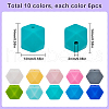 SOFPLATE 60Pcs 10 Colors Food Grade Eco-Friendly Silicone Beads SIL-SP0001-05-2