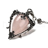 Natural Rose Quartz Triangle Dowsing Pendulum Pendants G-G022-01AS-02-3