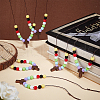 Wood Cross with Acrylic Beaded Pendant Necklaces for Women NJEW-AB00011-5