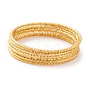 7Pcs PVD Vacuum Plating 304 Stainless Steel Textured Bangles Set for Women BJEW-A011-12A-G-1