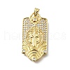 Brass Micro Pave Cubic Zirconia Pendants KK-Q066-17B-G-1
