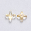 Transparent Spray Painted Glass Beads GLAA-R211-06-C06-2