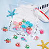 SUNNYCLUE 32Pcs 8 Styles Ocean Theme Opaque Resin Pendants RESI-SC0002-37-7