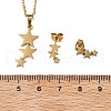 Star 201 Stainless Steel Pendant Necklaces & Stud Earrings Sets for Women SJEW-Q025-02G-5