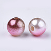 Rainbow ABS Plastic Imitation Pearl Beads X-OACR-Q174-6mm-10-2