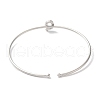 Rack Plating Brass Micro Pave Clear Cubic Zirconia Letter Open Cuff Bangles BJEW-A018-01P-Q-3
