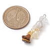 Gradient Color Natural Quartz Crystal & Natural Citrine & Natural Rutilated Quartz & Natural Tiger Eye Chip Beaded Pendants PALLOY-JF02790-08-2