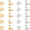 Unicraftale 20Pcs 2 Colors Ion Plating(IP) 304 Stainless Steel Stud Earring Findings EJEW-UN0001-75-1