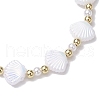 4Pcs 4 Colors Shell Shape Plastic Stretch Bracelets BJEW-JB10342-5