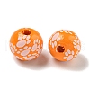 Printed Wood European Beads WOOD-G022-09F-2