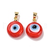 Handmade Lampwork Evil Eye Pendants LAMP-P057-01G-05-1