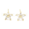 Brass Micro Pave Clear Cubic Zirconia Studs Earring for Women EJEW-S217-F04-1