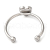 Non-Tarnish 304 Stainless Steel Open Cuff Ring Components STAS-I306-01P-3