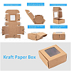 BENECREAT 100Pcs Kraft Paper Storage Boxes with Visible Window CON-BC0007-24B-3