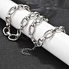 304 Stainless Steel Twisted Oval Link Chain Necklaces NJEW-R023-13P-1