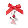 Angel Glass Pearl Beads & Acrylic Pendant Decorations HJEW-JM03184-03-4