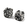 Cube Shape Polymer Clay Rhinestone Beads CLAY-NH0001-08D-2