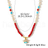 Natural Pearl & Dyed Gemstone Beaded Iron Enamel Evil Eye Charms Necklaces for Women MY1982-4