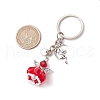 Glass & Tibetan Style Alloy Keychain KEYC-MZ00037-05-3