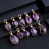 Wire Wrapped Natural Amethyst Pendants PW-WG0D471-01-2