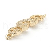Brass Micro Pave Clear Cubic Zirconia Link ZIRC-M117-28G-3