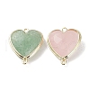 Natural Rose Quartz & Green Strawberry Quartz & Strawberry Quartz Connector Charms G-G012-01G-02-2