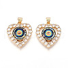 Brass Micro Pave Clear Cubic Zirconia Pendants for Women KK-T070-93A-02-1