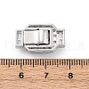 Rectangle Brass Micro Pave Clear Cubic Zirconia Box Clasps KK-G505-36P-02-3