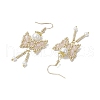 Butterfly Faceted Bicone Glass Beads Snowflake Dangle Earrings EJEW-MZ00429-01-4