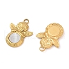 304 Stainless Steel Natural White Shell Pendants STAS-L288-01G-02-2