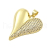 Heart Rack Plating Brass Micro Pave Cubic Zirconia Pendants KK-Z074-54G-2