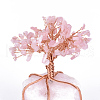 Natural Rose Quartz Chips and Rose Quartz Pedestal Display Decorations G-S282-07-2