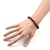 Unisex Natural Wood Beaded Stretch Bracelets X-BJEW-JB05463-04-4