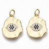 Brass Micro Pave Cubic Zirconia Pendants KK-S356-023G-NF-1