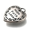 Retro 304 Stainless Steel Pendants STAS-L284-18AS-05-2