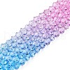 Gradient Color Baking Painted Glass Bead Strands DGLA-A039-T2mm-A06-4