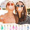 60Pcs 10 Color Copper Wired Glass Pendants PALLOY-GA00001-5